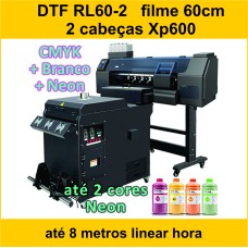 Impressora DTF RL60 com NEON Industrial 2 cabeças XP600