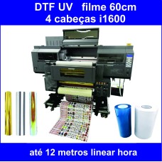 Impressora DTF-UV P60 com 4 cabeças i1600 - Dourado e Prateado