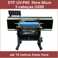 Impressora DTF-UV P60 com 3 cabeças i3200