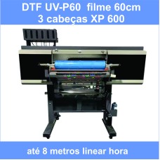 Impressora DTF-UV P60 com 3 cabeças XP600